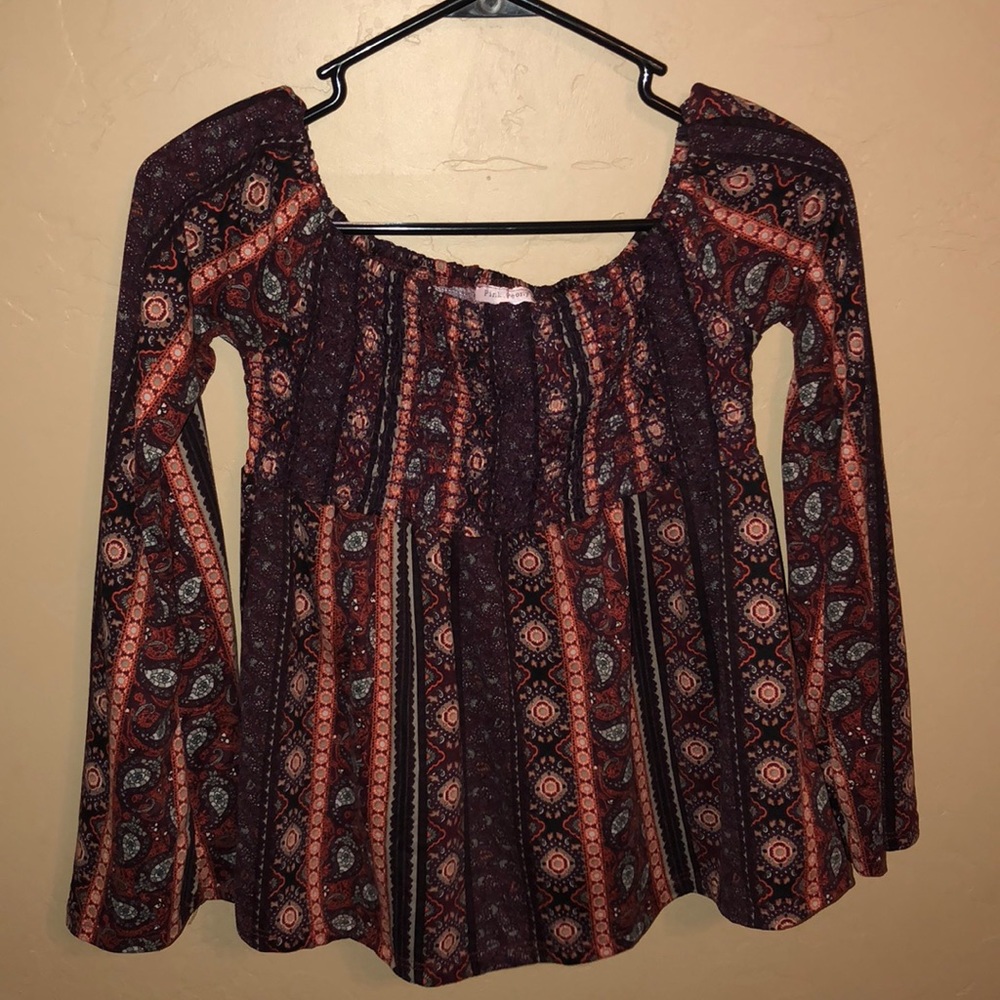 Maroon top